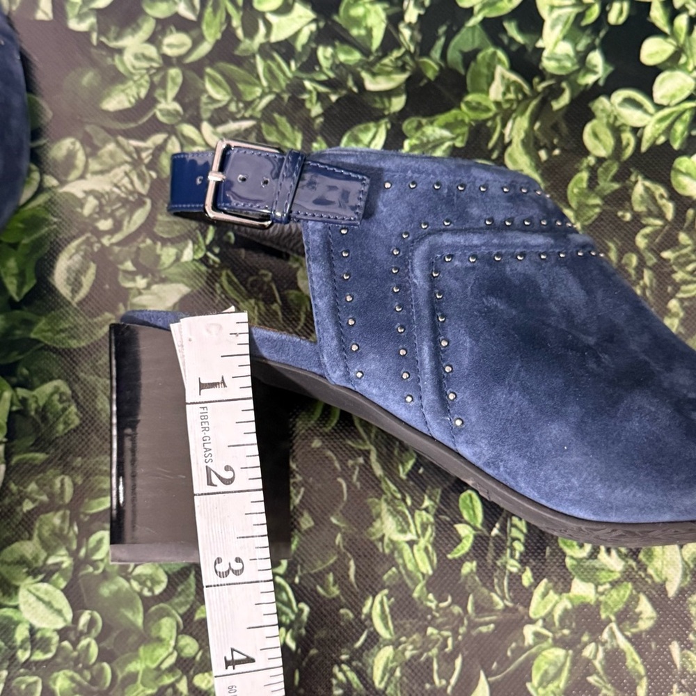 Donald J. Pliner Dark Blue Open-Toe Block Heels - Picture 8 of 14